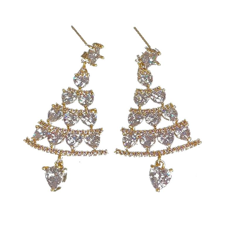 ER-00466 New In Christmas Jewelry Gold Plated Hollow Square Rhinestone  Earrings 1 Dollar Items Free Shipping Thanksgiving Gift - AliExpress