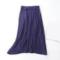 thumbnail image 5 of Skirts For Women Summer Solid Color Elastic Waist Loose Maxi Skirt Daily-Wear,Blue,XL, 5 of 5