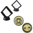 thumbnail image 1 of 1 Piece St. Michael Police Officers Challenge Coin + Set of 2 Challenge Coins Display Stand, 3D Floating Clear Case, 1 of 8