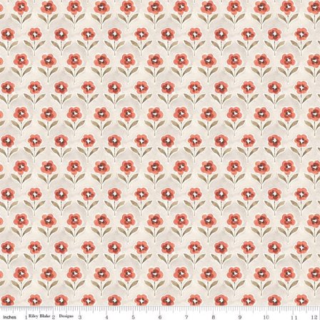 Countryside Blossom Sand Cotton Fabric