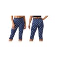 thumbnail image 2 of Pantalones capri para mujer, cintura elástica con ribete de encaje, largo 3/4, estilo cropped, para uso diario informal., 2 of 9