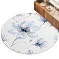 thumbnail image 2 of Round Rugs 4Ft, Blue Painting Floral Round Area Rug Washable Indoor Throw Carpet, Farmhouse Flowers Classic Soft Non Slip Circle Rug for Kitchen Nursery Room Home Decor Aesthetic, 2 of 8