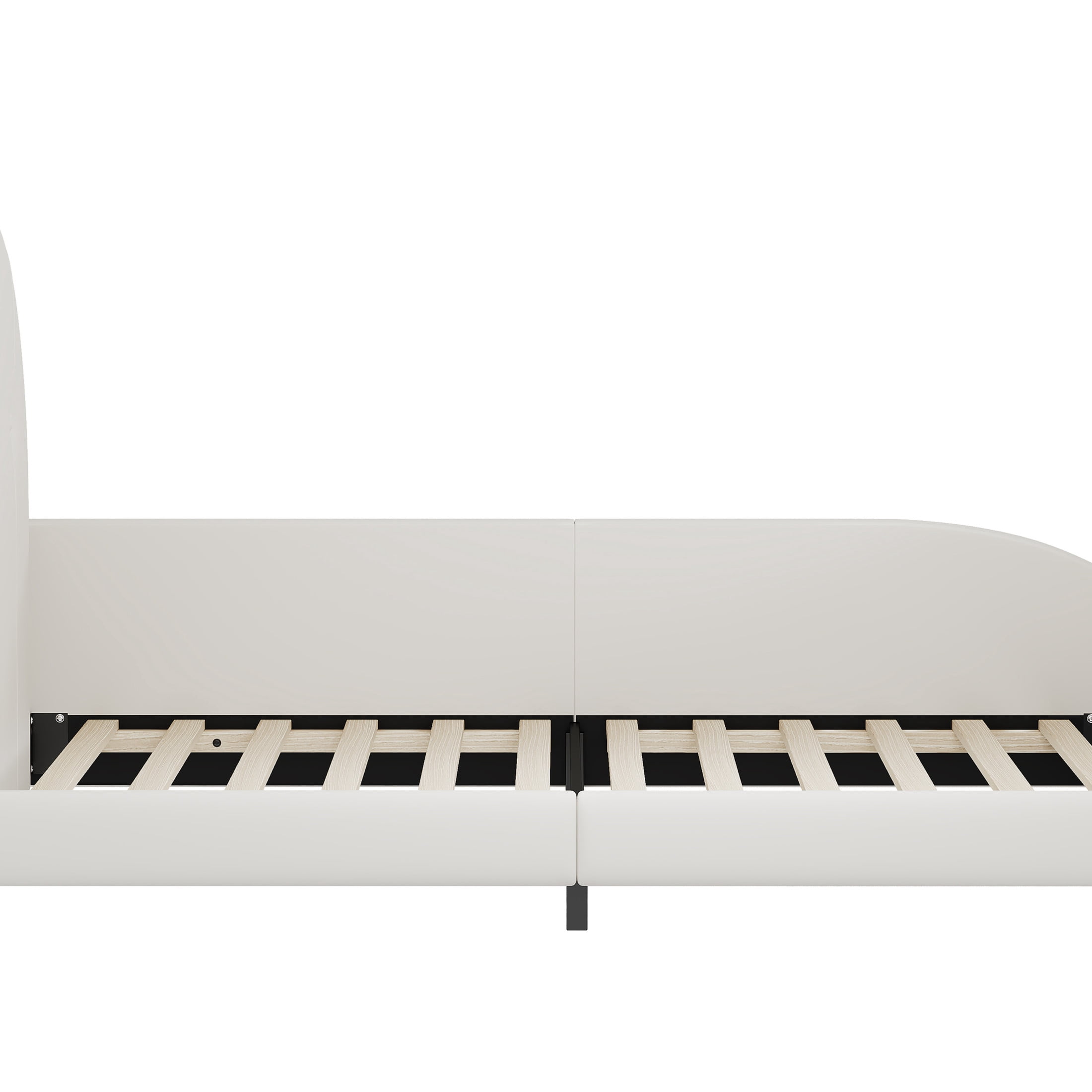 Noble House Twin Upholstered Rabbit Princess Bed with Headboard and Footboard, White