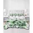 thumbnail image 2 of Twin XL Quilt Bedding Set, Green Blooms Floral Reversible Summer Quilt 3 Pieces, Farmhouse Spring Flowers Botanical Lightweight Bedspreads Coverlets with 2 Pillow Shams for All Seasons, 2 of 5