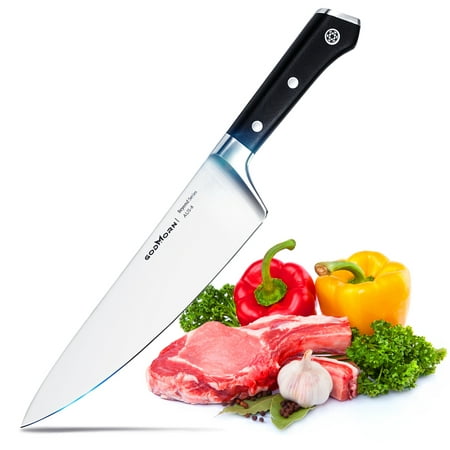 Chef Knife 8 Inch Professional Japanese High Carbon Stainless Steel Kitchen Knife with Ergonomic G10 Handle, Best Gift with case for Kitchen and