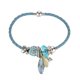 thumbnail image 1 of Pulsera simple de PU para mujer y niña con colgante de acrílico, joyería de regalo (azul claro), 1 of 2