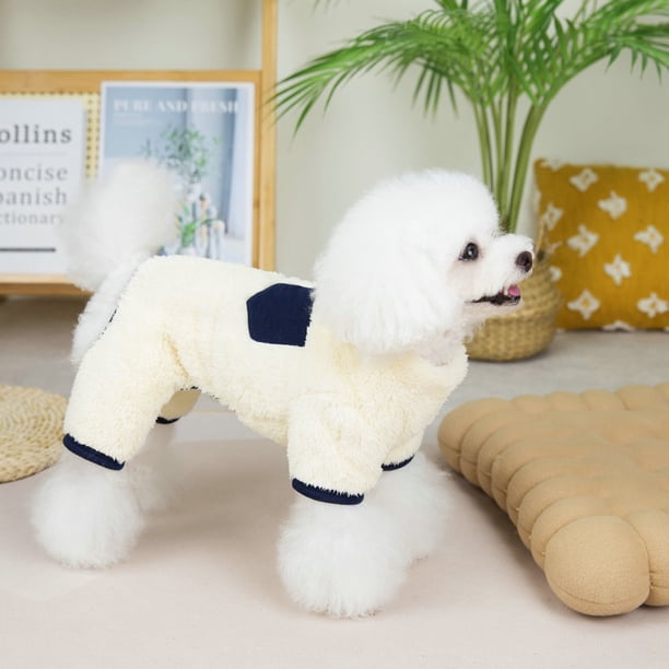 Abrigo de terciopelo informal de cuatro patas, ropa para perros de terciopelo grueso de doble cara, linda ropa para mascotas de otoño