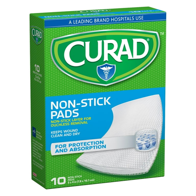Amazon.com: Curad Non-Stick Pads, 3 Inches X 4 Inches 10