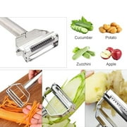 Julienne Peeler, Stainless Steel Vegetable Peeler, Double-Sided Blade Vegetable Julienne Cutter and Fruit Slicer, Dual Blade Multifunction Potato Peeler