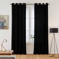 thumbnail image 2 of Pure Black Kitchen Curtains 84 Inch Length, Simple Solid Color Grommet Top Bedroom Living Room Curtains, Light Filtering Cafe Curtain Drapes 2 Panels Set 84''x84'', 2 of 8