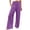 Purple, variant on Linen Pants Women Linen High Waist Summer Beach Travel Vacation Wide Leg Sweatpants Women Beige L