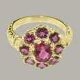 thumbnail image 5 of LBG British Made 9k Yellow Gold Natural Pink Tourmaline Womens Promise Ring - 33 size options - Size 9.5, 5 of 8