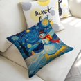 thumbnail image 5 of Snowman with Gift in Winter Landscape Linen toss pillowcase Decoration pillowcase Gift preferred 20x20" Cushion cover 1 set Sofa pillowcase Sofa bedroom living room car, 5 of 7