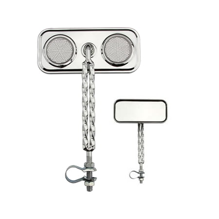 Alta Rectangular Double Twisted Mirror Steel Bicycle Chrome   Reflectors Multiple Colors. (Clear) price history on PriceWatchPro