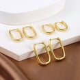 thumbnail image 5 of Lancharmed Holiday Earrings Three Pairs Of U-Shaped 14K Gold Plated Earring Gifts for Women, 5 of 8
