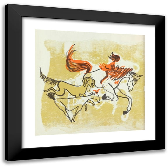 Evaline Ness 12x12 Black Modern Framed Museum Art Print Titled - Lonely Maria Pl14 (1960)