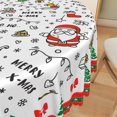 thumbnail image 3 of Duangreer Round Tablecloth, Cartoon Christmas Graffiti Print Waterproof Wrinkle Resistant, Table Cover for Family Party, Dining, Indoor and Outdoor, 60''Round, 3 of 6