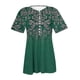 thumbnail image 5 of ICHUANYI Clearance Women Fashion Casual Print Round Neck Loose Short Sleeve T-shirt Top Blouse Pullover(Green, XL) ICHUANYI WER2023080807354, 5 of 5