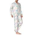 thumbnail image 2 of Naloa Colorful Butterfly Men’s Pajamas Set - Long Sleeve Button Down Sleep Shirt and Pajama Bottoms Sleepwear Set-XX-Large, 2 of 7