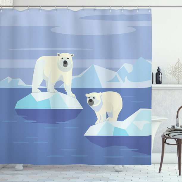 Polar Bear Shower Curtain Arctic, Polar Bear Shower Curtains