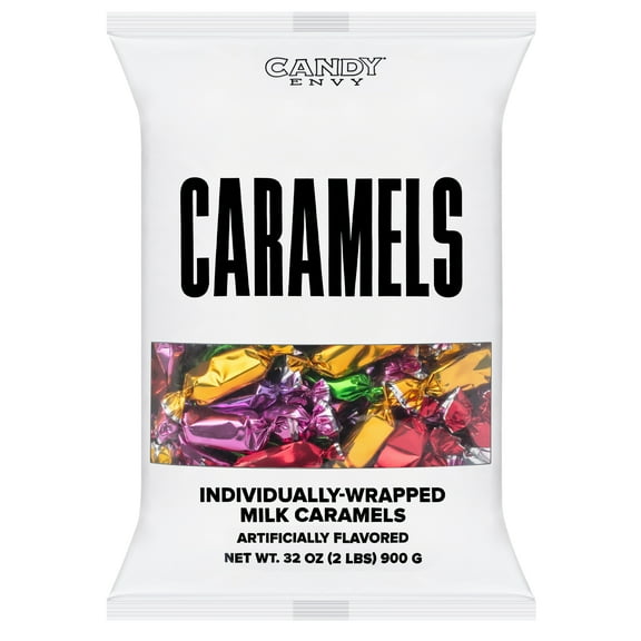 Candy Envy Assorted Color Individually Wrapped Caramels - 2 Pound Bag