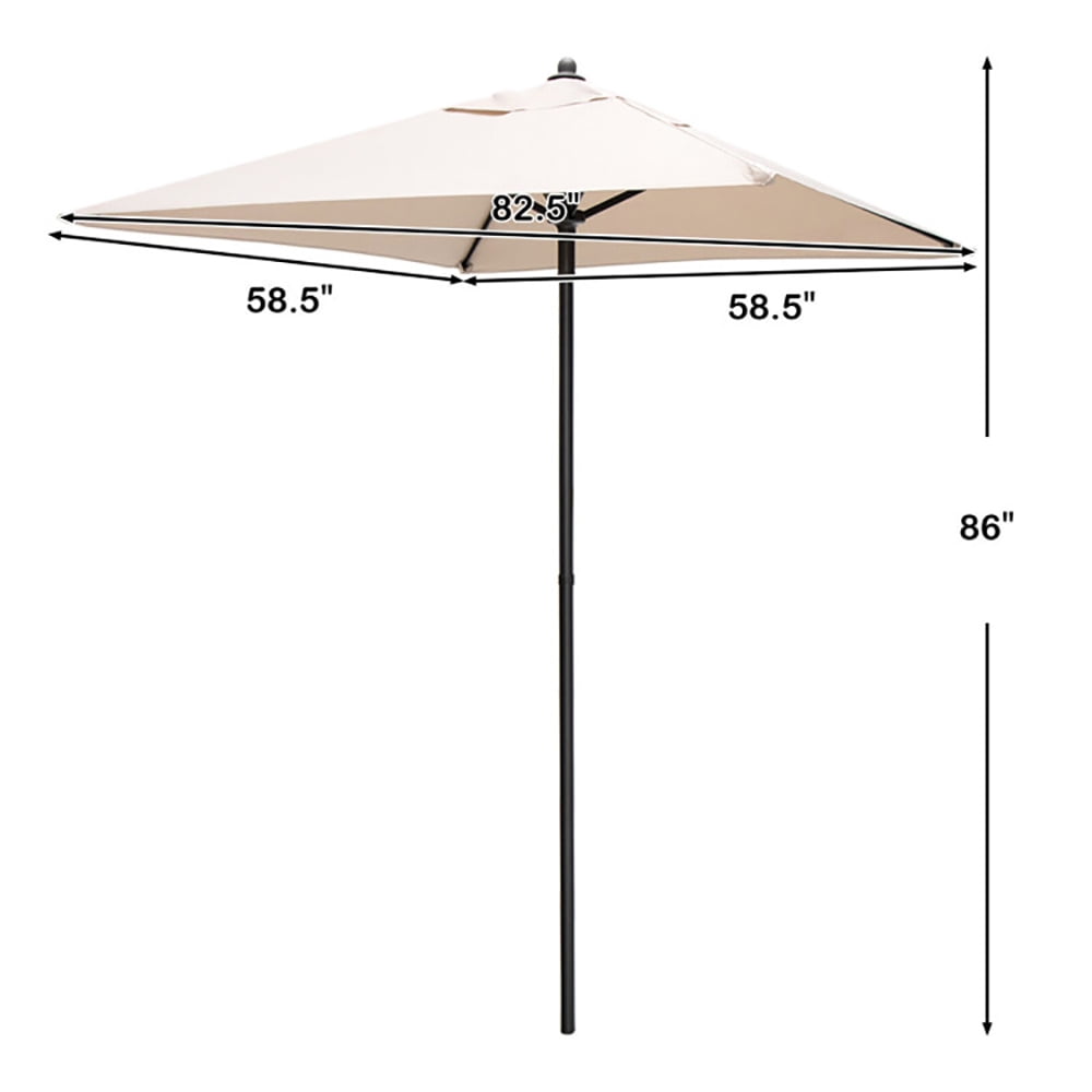 Aimee Lii 5 Feet Patio Square Market Table Umbrella Shelter with 4 Sturdy Ribs, Sunbrella Umbrella Outdoor Patio