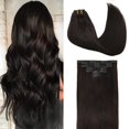 thumbnail image 1 of - Extensiones de cabello humano natural y real con clip para mujer, extensiones de cabello Remy, 12 pulgadas, 3 onzas, 1 of 5