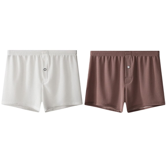 yillto 2 Pack Shorts for Mens Pajama Bottoms Sleepwear Loungewear Elastic Waist Comfy Pjs Boxer Underwear