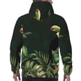 thumbnail image 7 of Wukai Palm Leaves And Exotic Birds Print Men Hoodies Fleece Sweatshirts Long Sleeve Sweaters Pullover Fall Outfits Winter Clothes-X-Large, 7 of 7