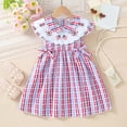thumbnail image 2 of Wxirdiow Toddler Girls Summer Dresses Toddler Girl Patriotic Outfit Smocked Dress Kids Little Girls 4th of July Dresses Spring Summer Clothes Light Purple Size,4-5 Years, 2 of 8