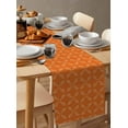 thumbnail image 6 of Orange Morocco Table Runner 60 Inches, Geometric Leaf Diamond Lattice Abstract Bed Runner Dresser Scarves Tabletop for Indoor Outdoor Parties/Ceremony/Banquet, 13" x 60", 6 of 8