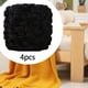 thumbnail image 1 of Hilo grueso de pompón, 4 bolas, cómodo para tejer a mano, hilo suave, hilo de peso para cojines, almohadas, bufandas, manualidades Negro, 1 of 8