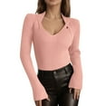 thumbnail image 3 of Women's Openwork Knit Sweater Top – Long Sleeve Casual Crewneck Loose Fit Tunic Blouse Pullover for Fall Winter, 3 of 8