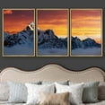 thumbnail image 3 of wall26 Framed Canvas Print Wall Art Set Orange Sunset Over Snowy Mountain Peaks Nature Wilderness Photography Modern Art Southwest Colorful Ultra for Living Room, Bedroom, Office - 16"x24"x, 3 of 5