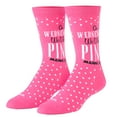 thumbnail image 2 of Cool Socks, Mean Girls Wear Pink Wednesday, Crew Sock, Funny Vibrant Print, 2 of 7