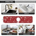 thumbnail image 6 of Coolnut Snowflake with Red 2PCS Kitchen Faucet Mats, Bathroom Faucet Mat Sink Microfiber Cloth Faucet Splash Catcher Faucet Mat Dish Drying Mat Sink Mat for Kitchen Sink 14x5in, 6 of 7
