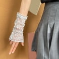 thumbnail image 4 of Lace Floral Embroidery Fingerless Sleeve Cuffs Perfect For Bridal Gowns Cocktail Dresses, 4 of 10