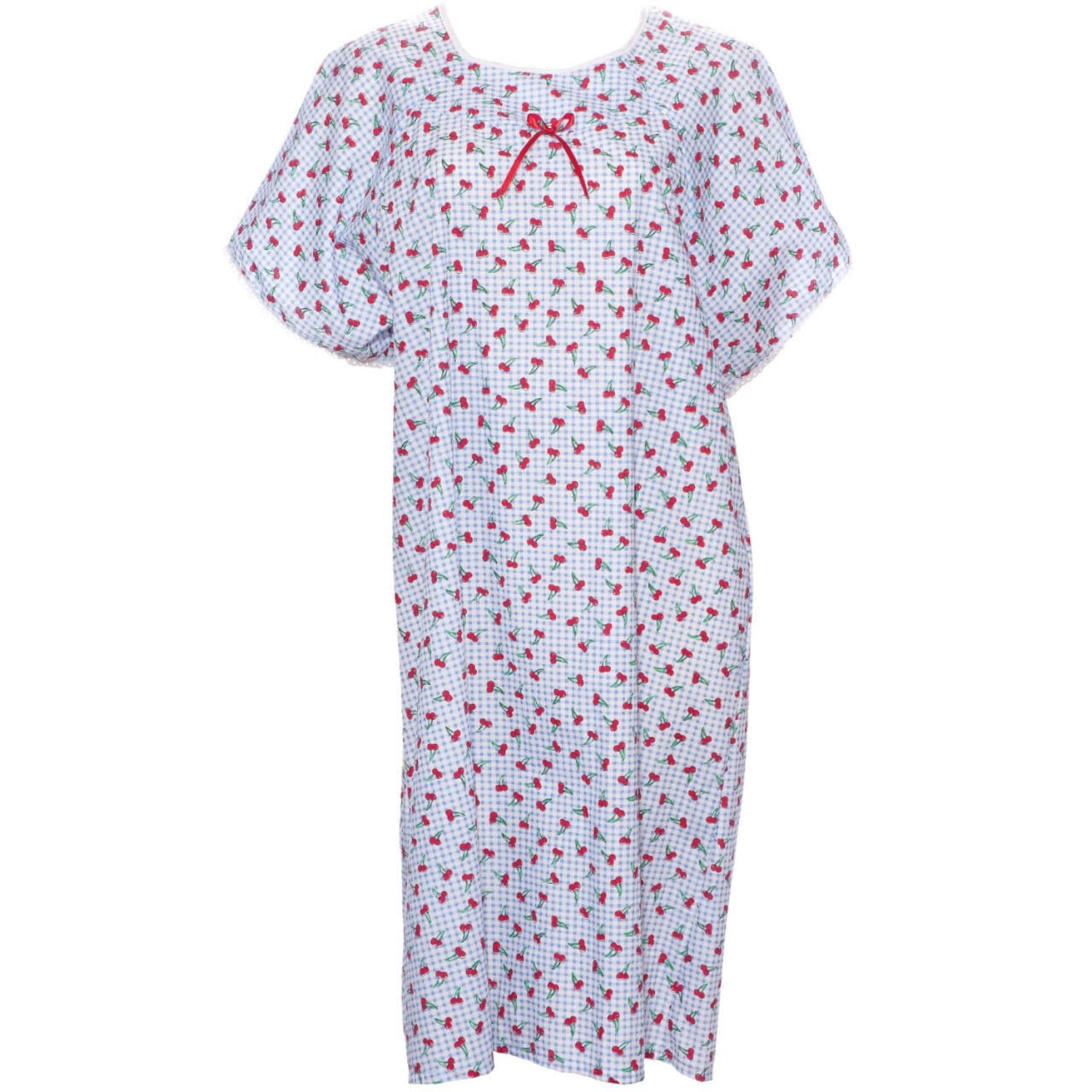 Adaptive ShoulderWrap HospitalStyle ShortSleeve Cotton Nightgown