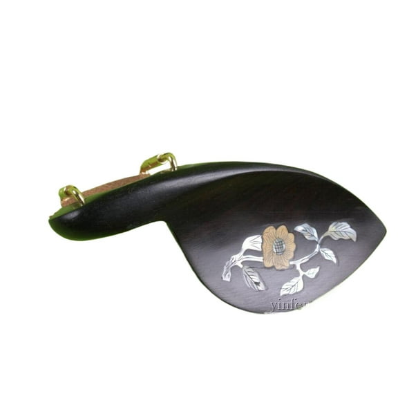 Siemonic 4/4 Violin Chin Rest with screw Natural Ebony wood Chin Rest bracket Pearl Inlay