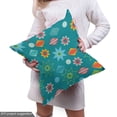 thumbnail image 4 of Ambesonne Christmas Fabric by the Yard Upholstery, Ornate Colorful Elements, 2 Yards, Teal Multicolor, 4 of 4