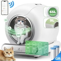 Automatic Self-Cleaning Cat Litter Box for Muti Cat with Odor Removal, Safety Protection, Cat Litter Box with 2 Rol Liners