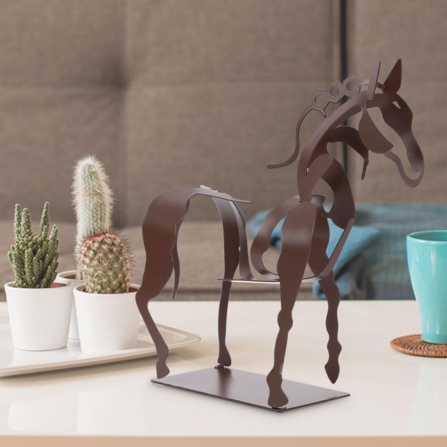Estatua de arte de caballo de pie, adorno de escritorio, figura de caballo, decoración, regalo de Navidad