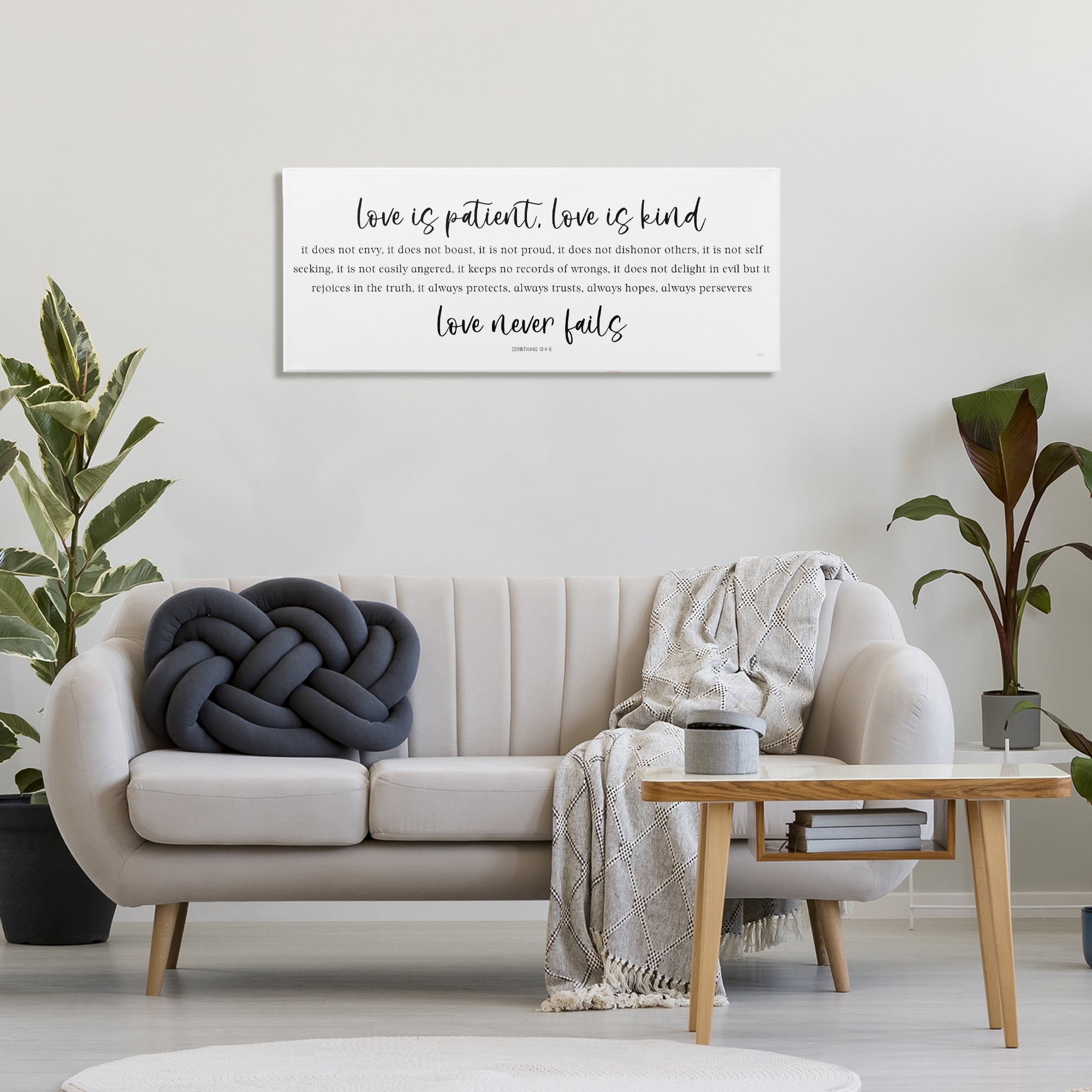 Stupell Industries Love Never Fails Proverb Canvas Wall Art, design by Natalie Carpentieri
