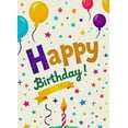thumbnail image 4 of Colorful Happy Birthday Banner with Balloons Cake and Stars Party Decoration Backdrop for Birthday Party Photography Props and Celebrations, 4 of 7