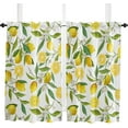 thumbnail image 2 of Kitchen Curtain 2 Panels Curtains 54 Inch Length, Lemon Curtains Rod Pocket Curtains Window Drapes Treatment Window Cafe Curtains Summer Garden Fruit Lemon Slice and Leaves, 2 of 5