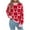 01 Red, variant on Weiqiqre Womens Fall Sweaters Checkered Holiday Oversized Sweater Cute Plaid Print Crewneck Knit Puff Sleeve Chunky Jumpers