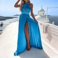 thumbnail image 1 of Gspmoly Robes pour Femmes, Robe d'Été pour Femmes Aguichant Unie Sans Manches avec Fente à l'Ourlet et au Cou, Longues Robes, Robes de Cocktail jusqu'à 65 % de Rabais, 1 of 9