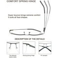thumbnail image 5 of 4 Pack Blue Light Blocking Reading Glasses for Men Anti Computer Glare Eyestrain Spring Hinge +1.50 Readers with Pouches, 5 of 5