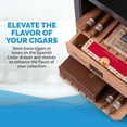 thumbnail image 5 of Newair 250 Count Electric Cigar Humidor Wineador in Stainless Steel with Opti-Temp™ Heating and Cooling Function, Spanish Cedar Shelves, 5 of 9