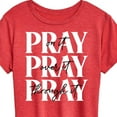 thumbnail image 3 of Instant Message - Pray On It, Pray Over It, Pray Through It - Women's Short Sleeve Graphic T-Shirt, 3 of 6